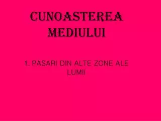 cunoasterea mediului