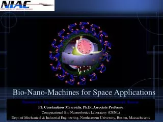 Bio-Nano-Machines for Space Applications