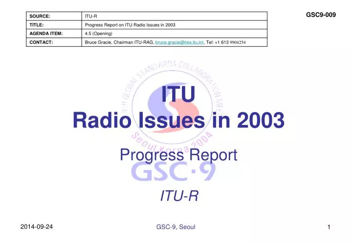 itu radio issues in 2003