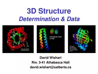 3D Structure Determination &amp; Data