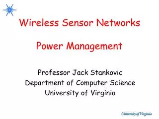 Wireless Sensor Networks Power Management