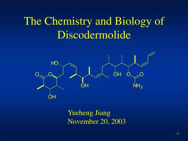 the chemistry and biology of discodermolide