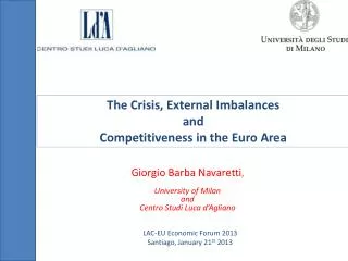 The C risis , External I mbalances and C ompetitiveness in the Euro Area
