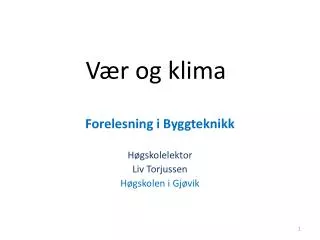 v r og klima