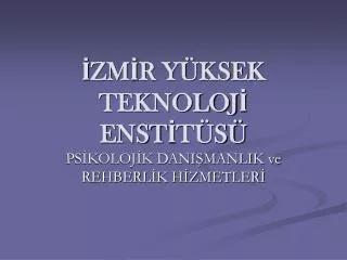 zm r y ksek teknoloj enst t s
