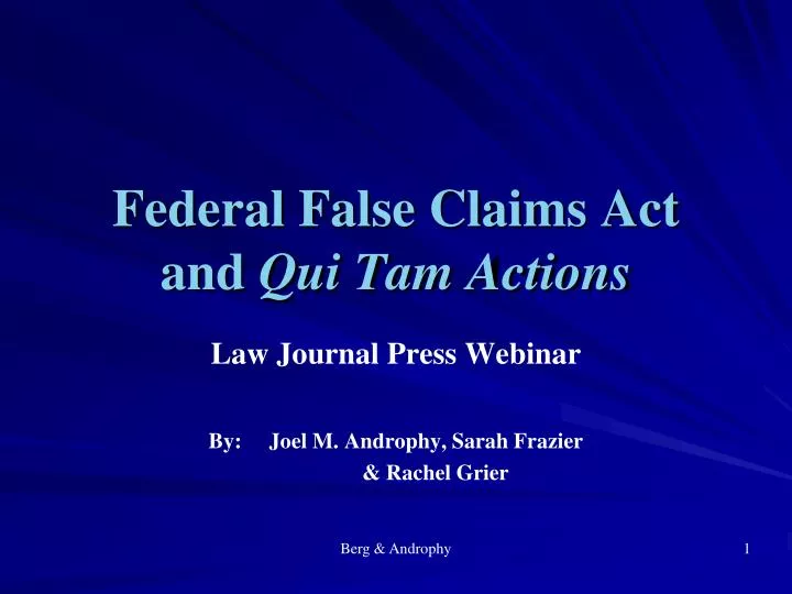 federal false claims act and qui tam actions