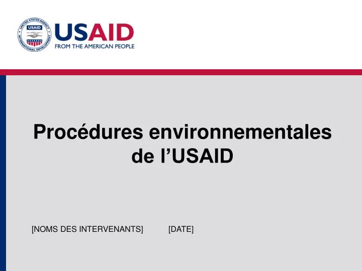 proc dures environnementales de l usaid