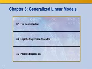 Chapter 3: Generalized Linear Models