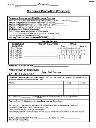 Company Commander/First Sergeant Section