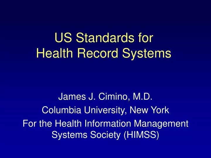 us standards for health record systems