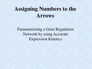 Assigning Numbers to the Arrows