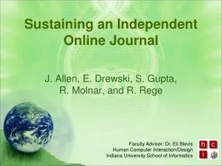 Sustaining an Independent Online Journal