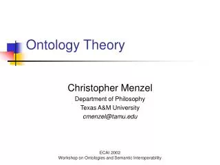 Ontology Theory
