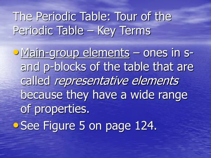 the periodic table tour of the periodic table key terms