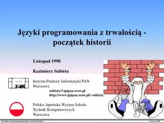 j zyki programowania z trwa o ci pocz tek historii