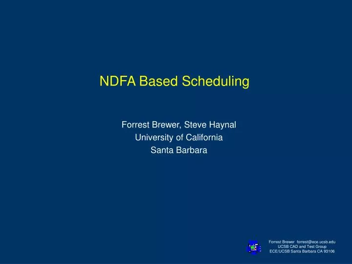 ndfa based scheduling