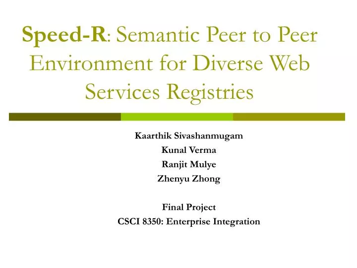 speed r semantic peer to peer environment for diverse web services registries