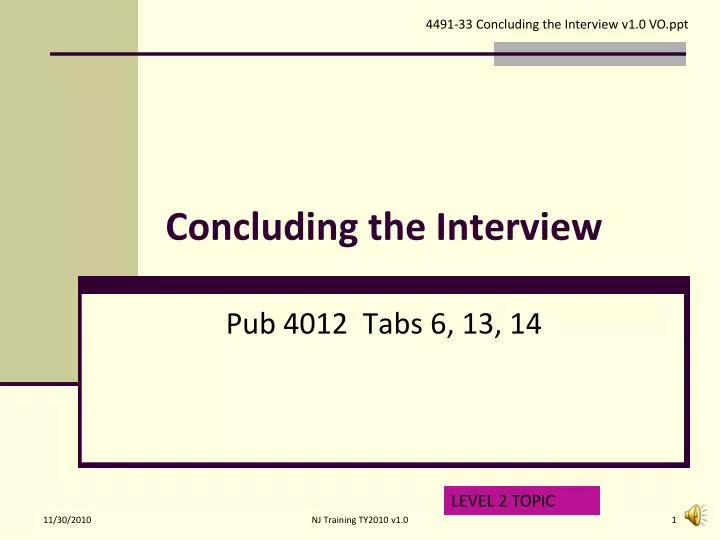 concluding the interview