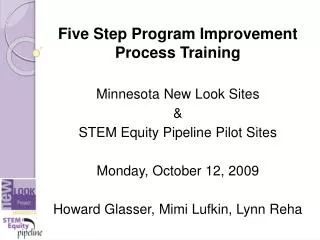 Five Step Program Improvement Process Training Minnesota New Look Sites &amp;