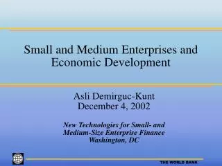 Small and Medium Enterprises and Economic Development