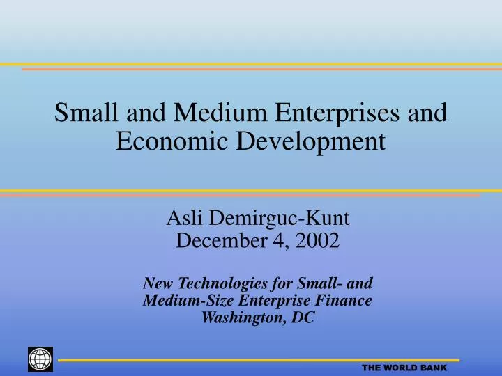 small and medium enterprises and economic development