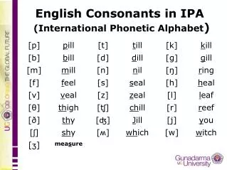 English Consonants in IPA (International Phonetic Alphabet )
