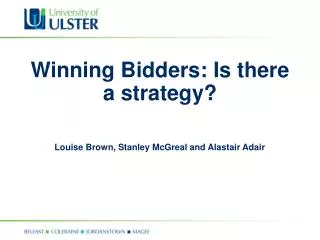 Winning Bidders: Is there a strategy?