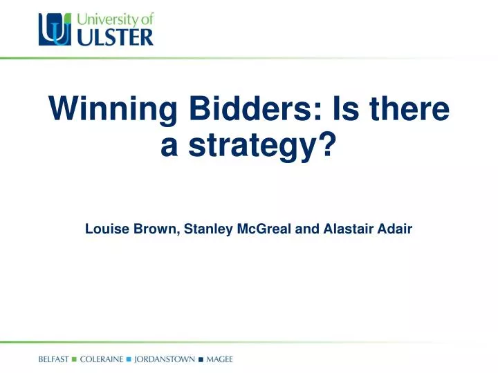 winning bidders is there a strategy