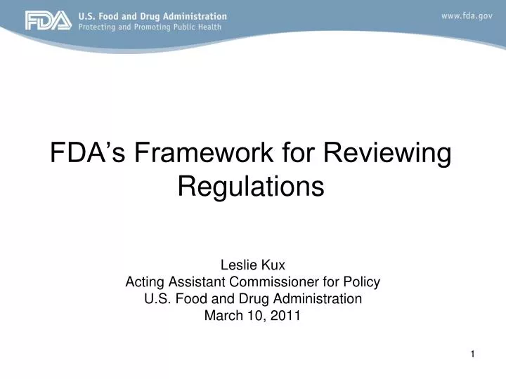 fda s framework for reviewing regulations