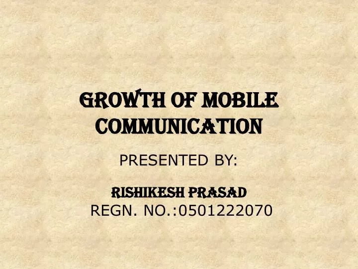 growth of mobile communication