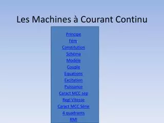 les machines courant continu