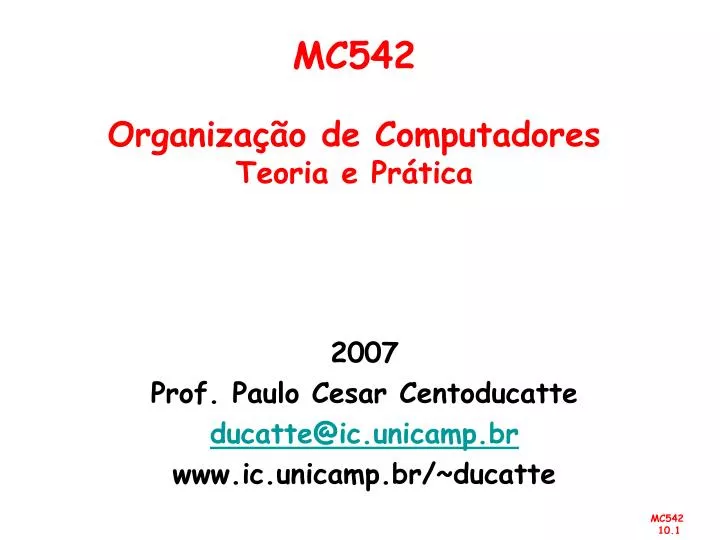 mc542 organiza o de computadores teoria e pr tica