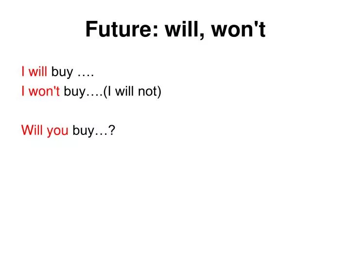 future will won t