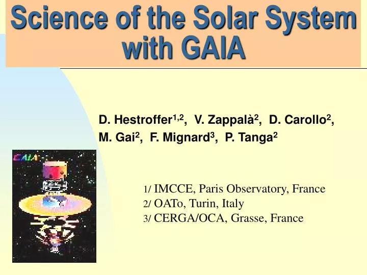 science of the solar system with gaia
