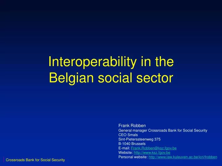 interoperability in the belgian social sector