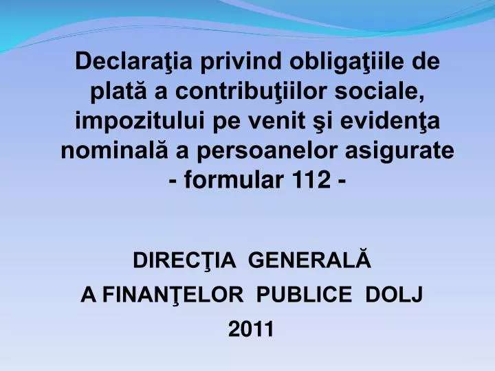 direc ia general a finan elor publice dolj 2011