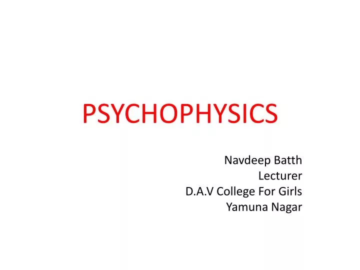 psychophysics