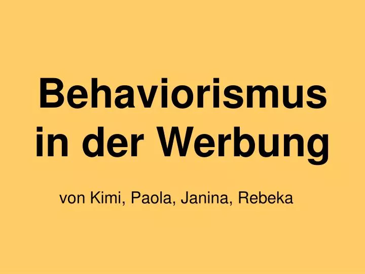 behaviorismus in der werbung