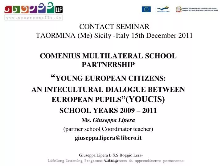 contact seminar taormina me sicily italy 15th december 2011