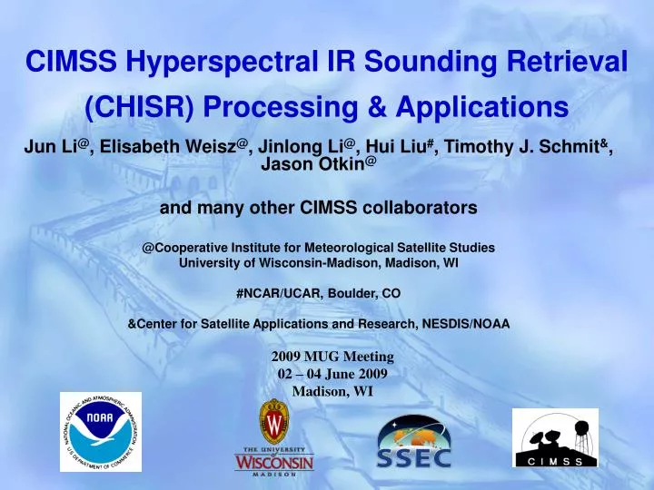 cimss hyperspectral ir sounding retrieval chisr processing applications