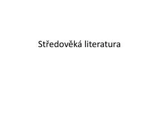 st edov k literatura