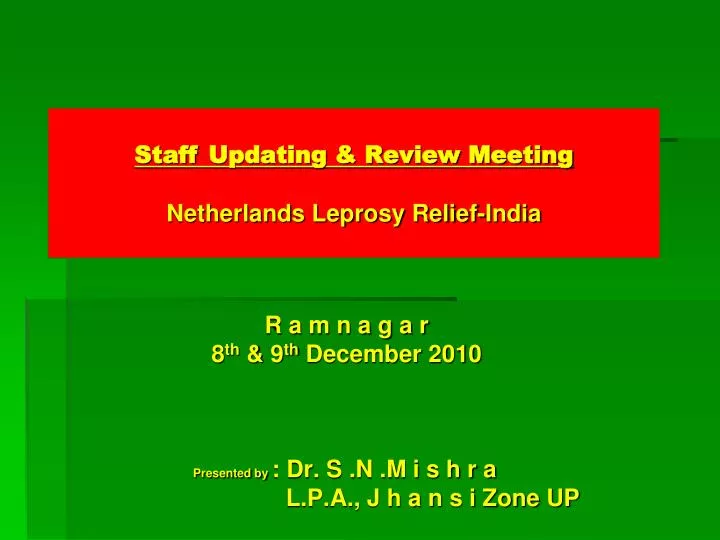 staff updating review meeting netherlands leprosy relief india