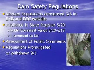 Dam Safety Regulations