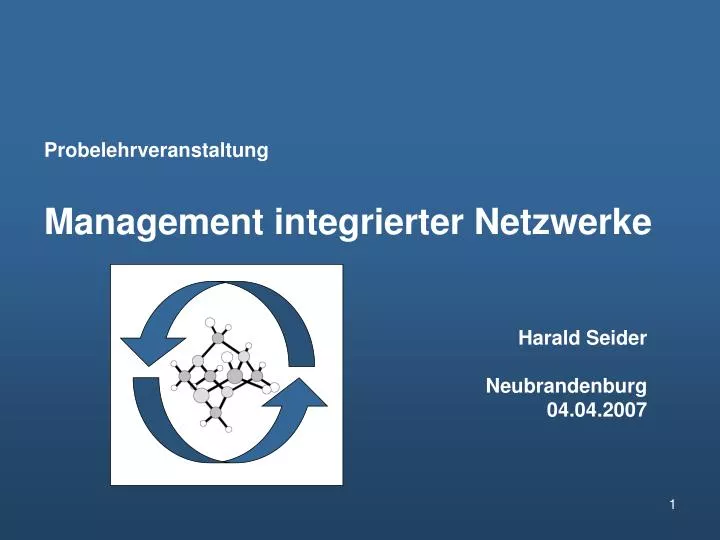 probelehrveranstaltung management integrierter netzwerke