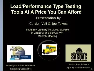 Presentation by Cordell Vail &amp; Joe Towns