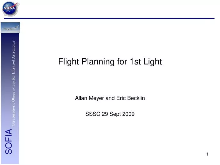 flight planning for 1st light