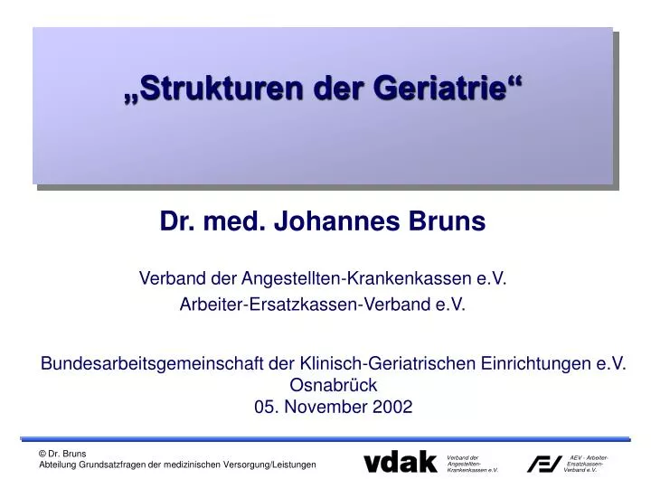 strukturen der geriatrie