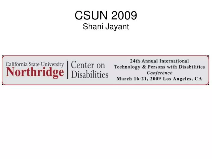 csun 2009 shani jayant