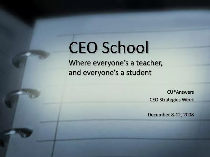 ceo school where everyone s a teacher and everyone s a student