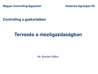 controlling a gyakorlatban